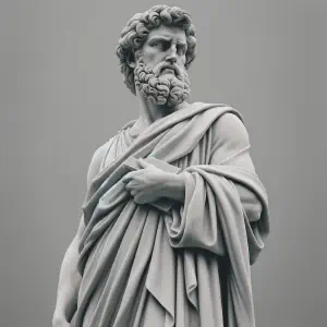 A marble sculpture of Daniel, symbolizing integrity and truth.