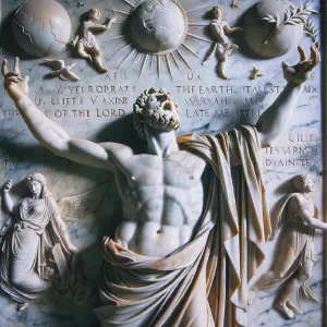 An ancient Roman marble statue of a Psalmist in a moment of joyous celebration and divine declaration.