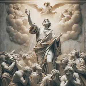 Sculpture depicting Stephen&rsquo;s moment of divine revelation.